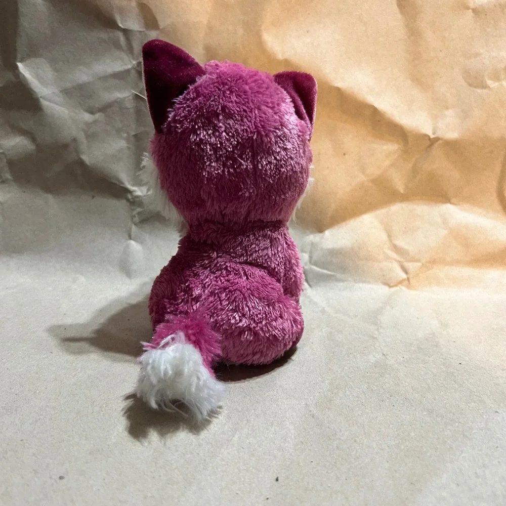 Wild Republic Small Plush Fox Magenta Pink Green Glitter Big Eyes 2013 Toy